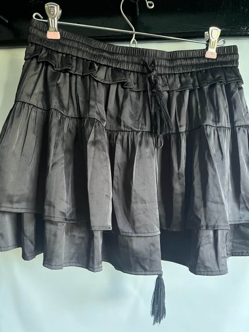 TCEC Black Ruffle Mini Skirt